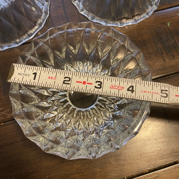 Three Cut Glass Dessert Bowl Depression Glass Ice Cream Bowl Set of 3 - Picture 2 of 7